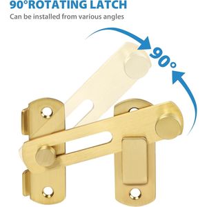 Loquet de sécurité robuste en acier inoxydable SUS304 de 4 pouces pour portails, portes de grange, clôtures en bois et portes françaises coulissantes - Product Image 2