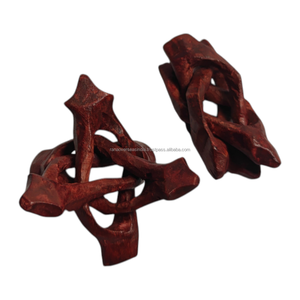 Soporte de Exhibición de Madera Hecho a Mano con 3 Puntas de 2 Pulgadas para Huevos de Emú, Geodas, Cristales, Esferas y Minerales - Product Image 4