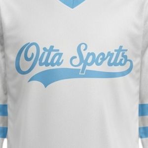 Men White Blue Sublimated <b>Ice</b> Hockey V Neck Striped Jersey Polyester Sports Shirt Team Wear Performance Match Apparel - Product Image 5