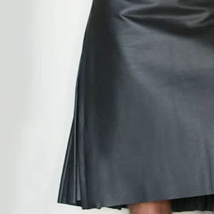 Kilt Escocés de Cuero Vacuno Auténtico, Plisado, Frente Plano, para Hombre, Negro 2026 - Product Image 5