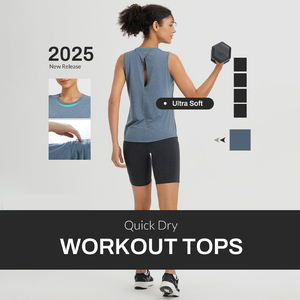 Camisetas de yoga elásticas y suaves para mujer, camiseta deportiva personalizada, ropa deportiva transpirable para entrenamiento físico y yoga - Product Image 4