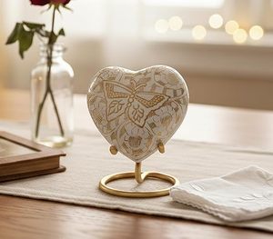 Handmade Ceramic Heart Pet <b>Casket</b> Durable Urn <b>for</b> Dogs Luxury Teardrop Shape - Product Image 1