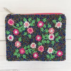 Decorative Embroidered Beaded Coin Purse Small Handmade Wallet for Coins and <b>Cards</b> Bohemian Style Embroidery Beaded Coin Pouch H - Product Image 1
