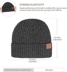 Gorros de Punto Personalizados al por Mayor para Invierno, 100% Acrílico, con Logotipo Personalizado Impreso en Serigrafía, Diseño en Relieve, Unisex, con Borde Reforzado - Product Image 4