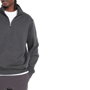 Latest Design <b>Men's</b> High Quality 100% Cotton Fleece Embroidered Pullover Top Winter <b>Half</b> <b>Zip</b> Solid Hoodies <b>Sweatshirts</b> - Product Image 3