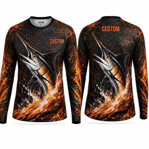 Camisa de Pesca de Manga Larga con Estampado de Pez Marlín Azul Personalizada, Tendencia 2027, Protección UPF 50 Anti UV, Poliéster, para Hombre - Product Image 5