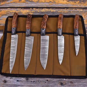 Nordic Forge Five-Piece Damascus Steel Chef <b>Knife</b> <b>Set</b> Rosewood Handles Custom OEM Handmade Kitchen <b>Knives</b> <b>Set</b> Full Tang <b>Knives</b> - Product Image 2