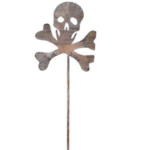 Décoration de jardin moderne en forme de crâne de pirate avec plante |   Décoration de jardin en fer forgé pour plantes avec taille personnalisable - Product Image 6