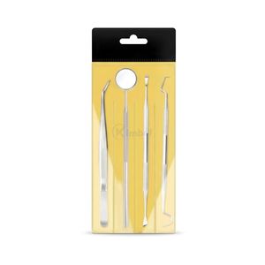 Kit d'examen dentaire en acier inoxydable emballé avec miroir, sonde exploratrice et instruments d'inspection professionnels - Product Image 2