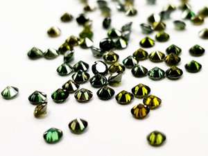 เครื่องประดับเพชรกลมสีเขียวแฟนซีสำหรับธรรมชาติเพชรแบบหลวมอินเดีย1.5มม. ถึง2มม. - Product Image 6