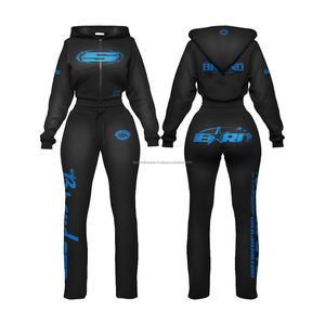 Classic 2-Piece Women's Zipper Long-sleeved Yoga <b>Jacket</b> Flared Pants Set Nude Feeling Gym Fitness <b>Workout</b> Stretch Sports Set - Product Image 5