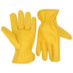 Heavy-Duty <b>Top</b>-Grade Cowhide Grain Leather Driver Gloves Heat <b>Spark</b> Resistant Construction Safety Gloves for Personal Hand Arm - Product Image 1