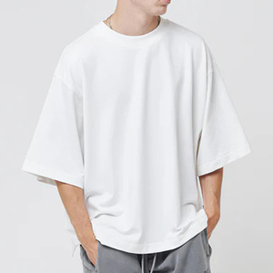 T-shirt blanc surdimensionné de haute qualité pour hommes, coupe ample, en coton, vêtements décontractés, Naimat Abbas Industries - Product Image 5
