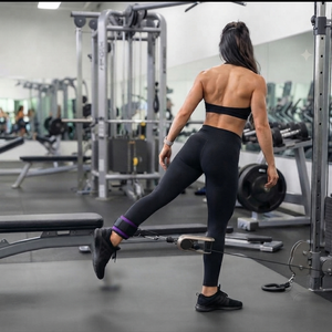 Heavy Duty Neoprene Ankle Cuffs Support Strap with Secure D-<b>Rings</b> for Cable Crossover Exercises and Lower Body Gym Training - Product Image 6