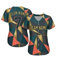 Jersey Softball Wanita Berkualitas Tinggi 100% Poliester Ringan Bernapas Cepat Kering Lengan Pendek Regular Fit Nama Tim Kustom