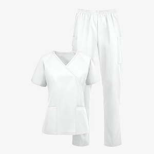 2026 Modern Athletic V-Neck Scrub Top Jogger Pants Spandex <b>Doctor</b> Nursing Medical Scrubs Uniforms <b>Sets</b> for Women Men Wholesale - Product Image 3