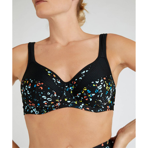 Soutien-gorge de sport pour femme à maintien élevé, respirant, en Spandex/Nylon, avec motif imprimé par transfert thermique, rembourré, pour le yoga et le fitness, vente en gros - Product Image 1