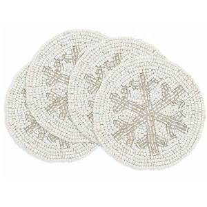 New Arrival Handmade <b>Glass</b> Beads Coaster Set of 4 <b>Round</b> 10cm Coasters for <b>Dining</b> Coffee & Kitchen <b>Table</b> Decoration - Product Image 5