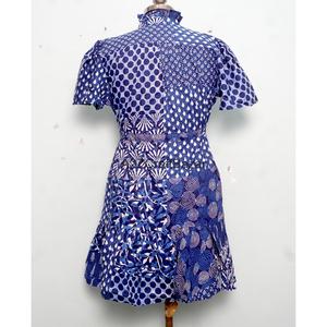 เดรสปาร์ตี้ทรงเอ คอวี แขนสั้น ติดกระดุม ผ้าฝ้ายถักลายดอกไม้สไตล์โบฮีเมียนอินเดียสมัยใหม่ ทำมือ ระบายอากาศได้ดี - Product Image 6