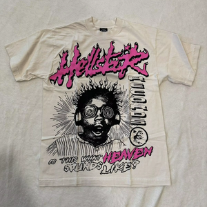 T-shirt Hell Star pour homme, streetwear oversize, haute qualité, 100% coton, t-shirt graphique unisexe, hauts décontractés, vente en gros, commande en gros, faible MOQ - Product Image 1
