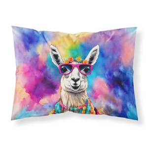 Nueva funda de almohada ligera supersuave con ilustraciones Hippie, funda de cojín de Llama de tamaño estándar decorativa de fácil cuidado - Product Image 1