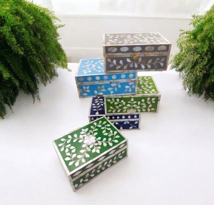 Factory Price MDF Boards Jewelry Box With MOP & Resin Inlay Magnetic Closure Jewelry <b>Storage</b> Boxes Home Decor Households Item - Product Image 6