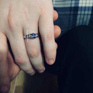 Anillo de Tanzanita con Corte Trillón, Plata de Ley 925, Gema Azul, Halo, Estilo Vintage, Joyería para Compromiso, Boda, Fiesta, Piedra de Nacimiento de Diciembre - Product Image 2