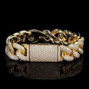 Custom Luxury Link Wrist Bracelet Brilliant Crystal Statement Accessory Premium Urban Fashion Gift <b>for</b> Modern <b>Men</b> Everyday Wear - Product Image 3