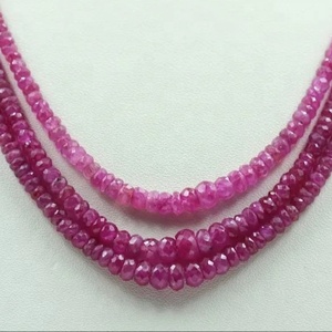 Tự nhiên mozok <span class=keywords><strong>Ruby</strong></span> mặt rondelle Vòng cổ <span class=keywords><strong>3</strong></span> sợi đính cườm với đá quý lỏng lẻo - Product Image 1