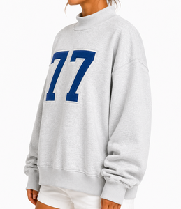 77 Custom <b>Women</b> Varsity Mock Neck Sweatshirt Polka Dot Gingham Patch Embroidered Collegiate <b>Pattern</b> College Apparel - Product Image 5