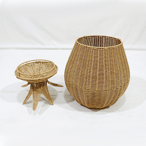 Natural Rattan Pineapple Shaped Storage <b>Basket</b> with Lid Handwoven Fruit Organizer for Home Decor - Product Image 3