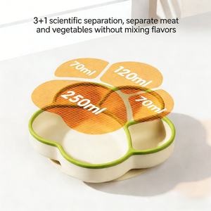 XHJ Brand Printed Logo BPA Free Split Bear Claw Shape Food Grade <b>Liquid</b> <b>Silicone</b> Feeding Tray Plate Children's Tableware Kids - Product Image 1