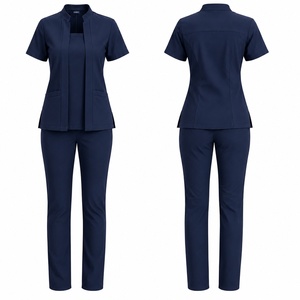 Premium Medical <b>Scrub</b> Uniform Women Healthcare Worker Nursing Suit Hospital Clinic Workwear <b>Scrub</b> <b>Set</b> - Product Image 1