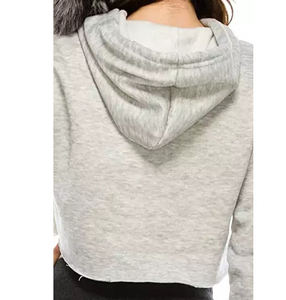 Hoodie court tendance pour femme en coton, tissu tricoté doux, respirant, molletonné, décontracté, style streetwear, hiver, automne, printemps, éco-responsable - Product Image 4