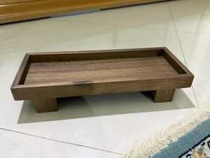 Minimal Style Wooden Serving Tray | Raised Organizer <b>Desk</b> <b>Table</b> Storage - Product Image 5
