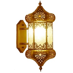 Lámpara de Pared de Latón Hecha a Mano, Estilo Marroquí Tradicional, Rectangular, Decoración Interior, Iluminación para Sala de Estar - Product Image 4