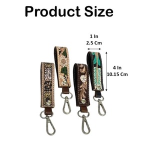 Nouveauté : Porte-clés en cuir de vachette personnalisé, fait main, avec fermoir métallique, idéal pour offrir en cadeau - Product Image 2
