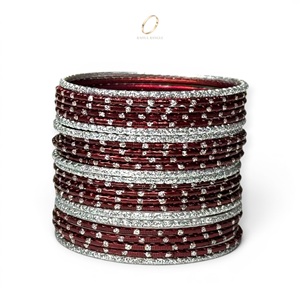 Wholesale Kids Mehroon Wine <b>Red</b> Stainless Steel Bangles Set for Girls Fancy Party Wear Indian Fashion Jewelry Manufacturer - Product Image 2
