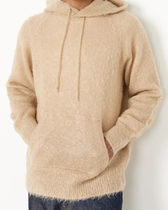 Sudadera con Capucha de Mohair Personalizada 2026, Tejido Jacquard con Hombros Caídos, Suéteres de Lana Afelpada para Hombre - Product Image 3