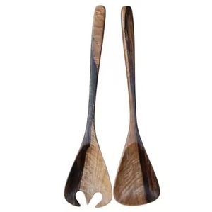 Juego de 4 utensilios de cocina de madera de teca más vendidos: espátula angular, espumadera, cuchara para sopa, utensilios de madera para sartenes antiadherentes. - Product Image 2