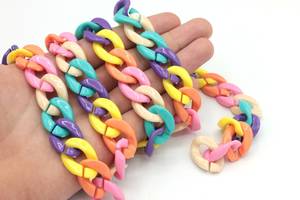 Cadena de Eslabones de Resina Epoxi de Colores Arcoíris para Colgar en la Pared, Último Diseño de Cadena de Eslabones de Resina, Más Vendida - Product Image 3