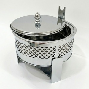 Recipiente Redondo de Acero Inoxidable para Calentar Alimentos, con Tapa, para Buffet, Bodas, Eventos y Catering en el Medio Oriente - Product Image 4