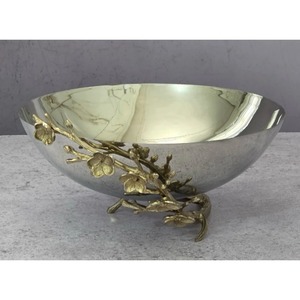 Tazón de Acero Inoxidable de Lujo con Base de Aluminio, Diseño Metálico, Tazón para Servir Ensaladas o Frutas, Tazón para Nueces Hecho a Mano en India - Product Image 5
