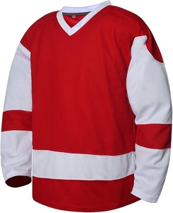 <b>Top</b> Quality Customized Logo Design Red White Practice Ice Hockey Jersey Durable Breathable Mesh Training Sports Wear - Product Image 1