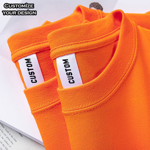 Camiseta de Algodón Personalizada para Hombre, Color Naranja, Cuello Redondo, Manga Corta, Lisa, de Color Sólido, Informal, Corte Regular, Tejido Jersey, Diseño Sencillo - Product Image 1