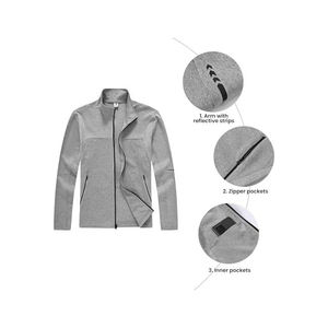 Nuevo Conjunto Deportivo Casual de Invierno para Hombre, Cuello Alto con Cierre, Logotipo Personalizado, Color Sólido, Alta Calidad, Transpirable, Secado Rápido, para Correr - Product Image 3