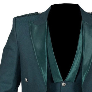 Chaqueta Tradicional Escocesa de Lana Verde para Hombre, Estilo Príncipe Charlie, con 3 Botones, Hecha a Mano, Venta al Por Mayor - Product Image 4