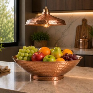 Decorative Copper Fruit Basket Handmade Hammered Bowl Luxury Dining <b>Table</b> Centerpiece Serving Bowl Home Decor Manufacturer - Product Image 2
