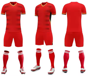 Maillots en polyester personnalisables OEM, tenues d'entraînement de football, uniformes de soccer, vêtements de football américain, shorts à blocs de couleur, séchage rapide - Product Image 2