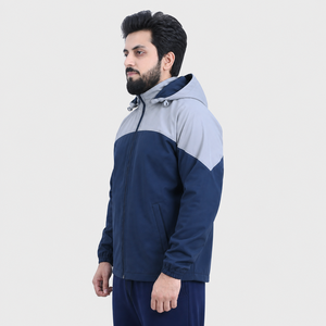 Men Hip Hop Streetwear <b>Jacket</b> Coat Color Block Patchwork Double Zipper Custom Logo <b>Jacket</b> Windbreaker Oversized <b>Track</b> <b>Jacket</b> - Product Image 4